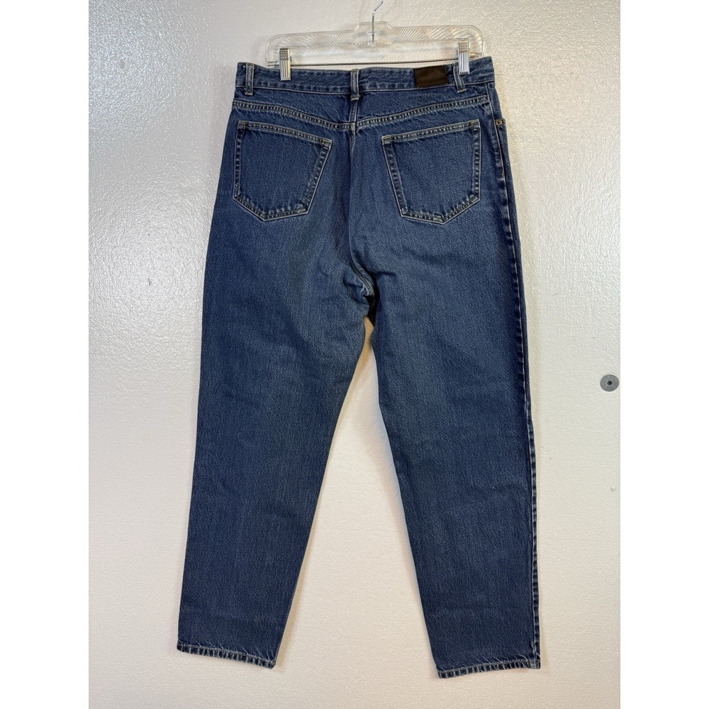 Lands End Womens Jeans Size 14 Blue Denim Relax Fit Tapered Leg Cotton Hipster - Picture 3 of 11